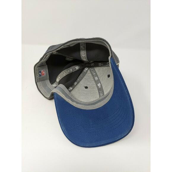 New Era 39Thirty Size Medium-Large Hat Cap Grey & Blue NFL Colts Football - Picture 9 of 11